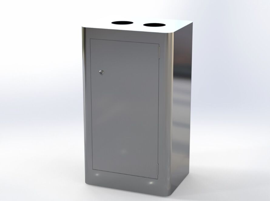 Trashly-Sort™ Duo 2-Compartment SS 304 Recycling Station