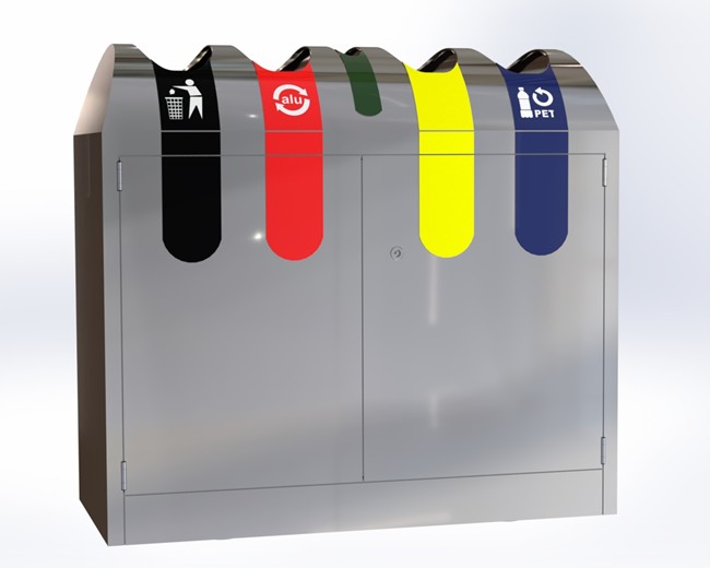 Trashly-Sort ™ QuadFlex 4-Compartment SS 304 Recycling Station