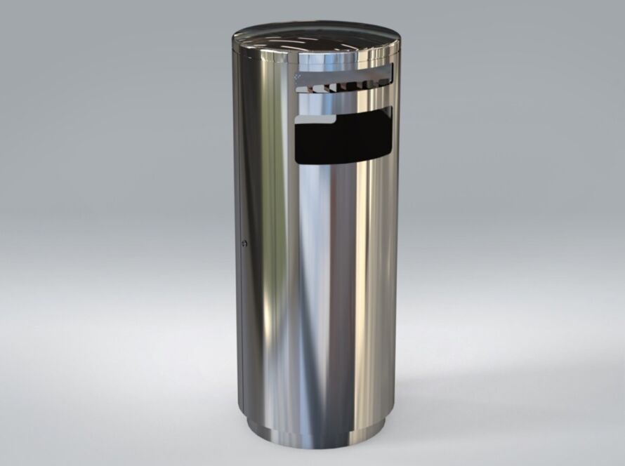 Trashly-Essentials™ SS 304 Heavy-Duty round Bin with Ashtray