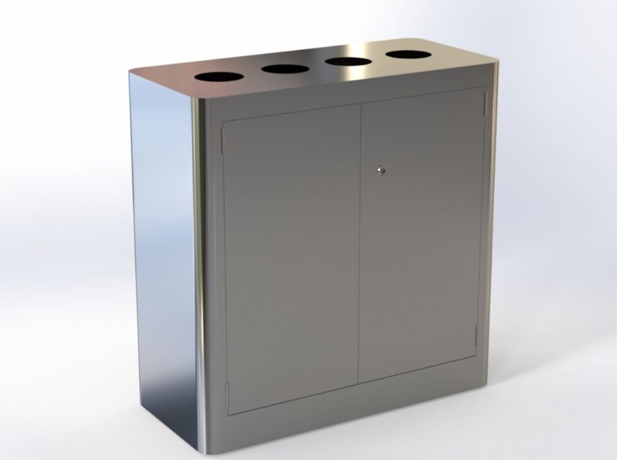 Trashly-Sort ™ Quad 4-Compartment SS 304 Recycling Station