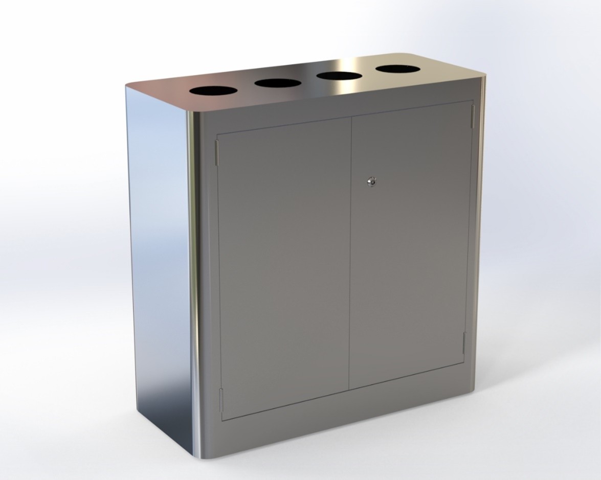 Trashly-Sort ™ Quad 4-Compartment SS 304 Recycling Station