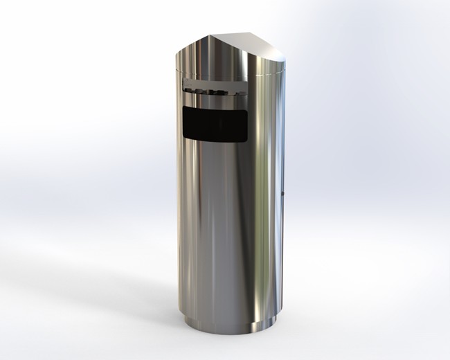 Trashly-Essentials ™ 60L SS 304 Bin with Canopy Ashtray