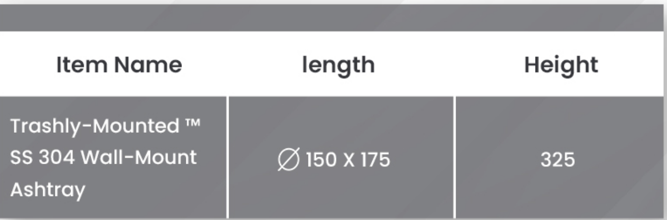 Trashly-Mounted ™ SS 304 Wall-Mount Ashtray - Image 2